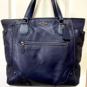 Barely used double strap navy blue Coach handbag